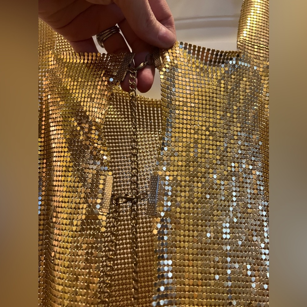 Nasty Gal gold chain metal top